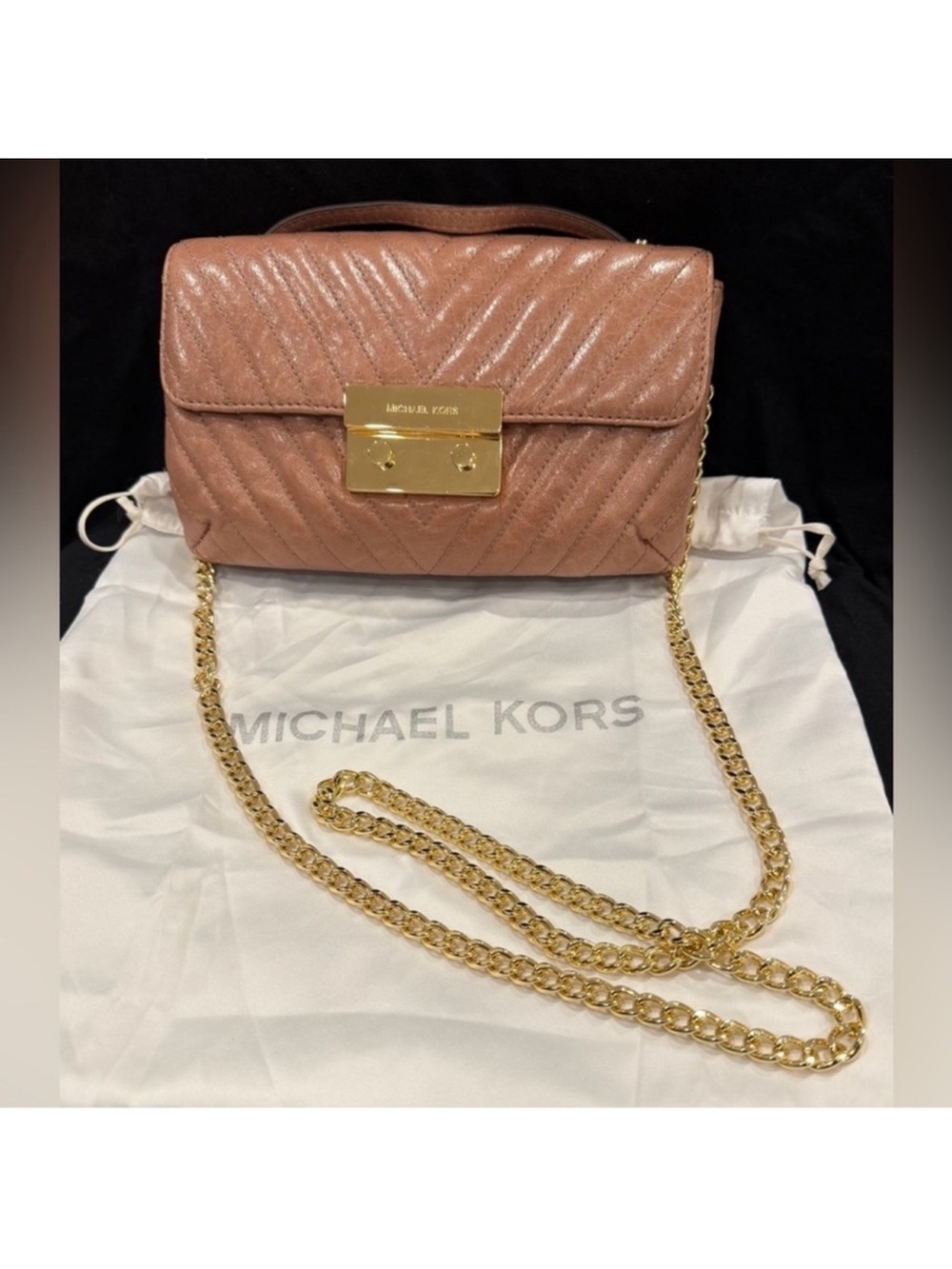 MICHAEL KORS SLOAN DUSTY ROSE QUILTED
CROSSBODY BAG (30F5GSLM1L) - Picture 2 of 9